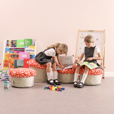 Toadstools Seats (4 Pack)-Bean Bags & Cushions,Cushions,Dropship,Eden Learning Spaces,Nature,Nature Learning Environment,Nature Sensory Room,Sensory Room Furniture,Wellbeing Furniture-Learning SPACE