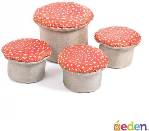 Toadstools Seats (4 Pack)-Bean Bags & Cushions,Cushions,Dropship,Eden Learning Spaces,Nature,Nature Learning Environment,Nature Sensory Room,Sensory Room Furniture,Wellbeing Furniture-Learning SPACE