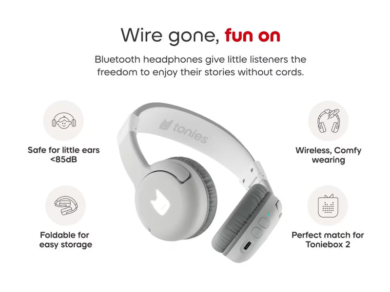 Toniebox 2 Bluetooth Headphones - Moon Grey, Learning SPACE