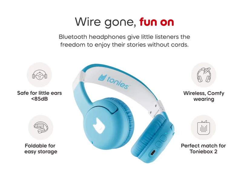 Toniebox 2 Bluetooth Headphones - Sky Blue, Learning SPACE