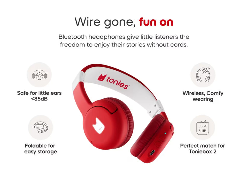 Toniebox 2 Bluetooth Headphones - Sunset Red, Learning SPACE