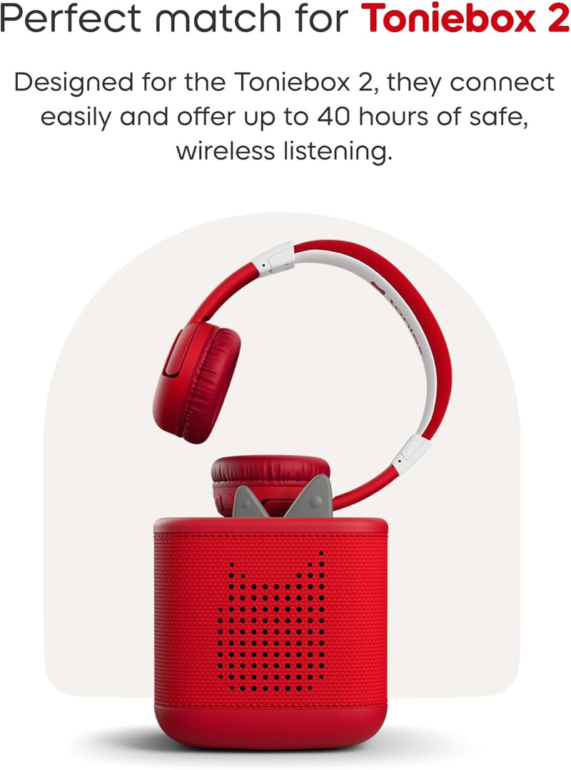 Toniebox 2 Bluetooth Headphones - Sunset Red, Learning SPACE