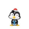 Tonies Christmas Songs and Carols penguin figure wearing a Santa hat and holding a blue present