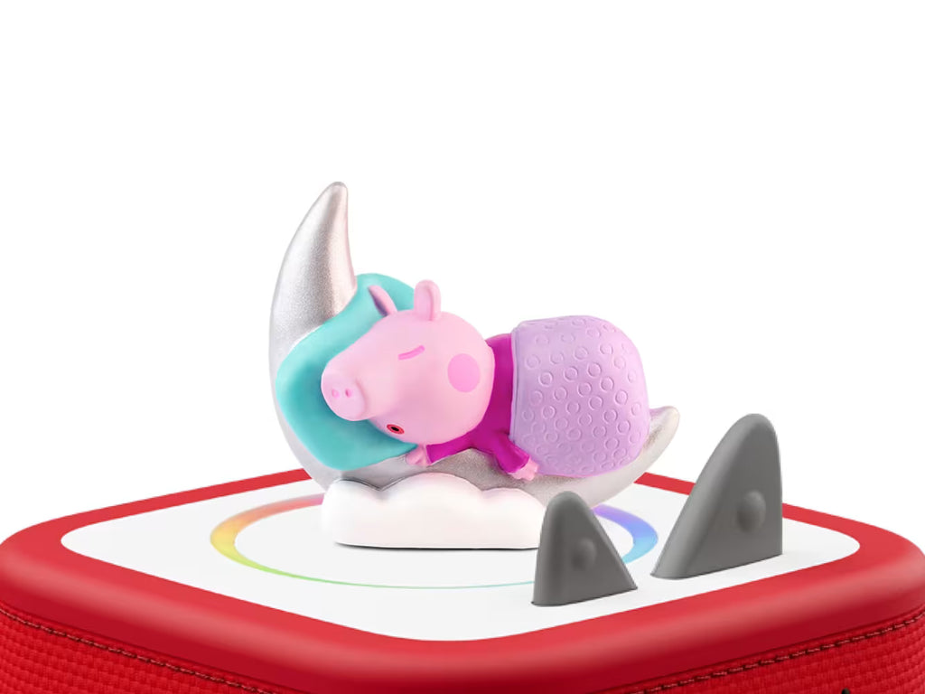 Peppa’s Bedtime Stories Tonie on a red Toniebox, sold separately