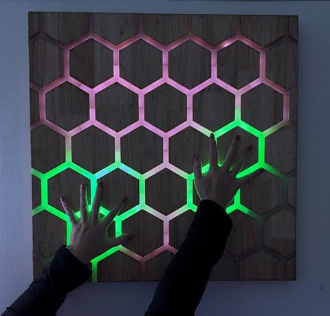 Touch Interactive Honeycomb Panel – Wall Mounted-Nursery,Sensory Room Furniture,Sensory Room Lighting,Sensory Wall Panels & Accessories,Wall Decor-Learning SPACE