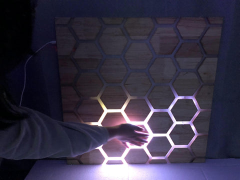 Touch Interactive Honeycomb Panel – Wall Mounted-Nursery,Sensory Room Furniture,Sensory Room Lighting,Sensory Wall Panels & Accessories,Wall Decor-Learning SPACE