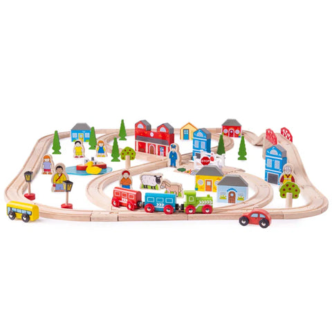 Town and Country Train Set-Bigjigs Rail,Calmer Classrooms,Christmas,Christmas 2025,Gifts For 3-5 Years Old,Gifts for 5-7 Years Old,Teenage & Adult Sensory Gifts,Train-Learning SPACE