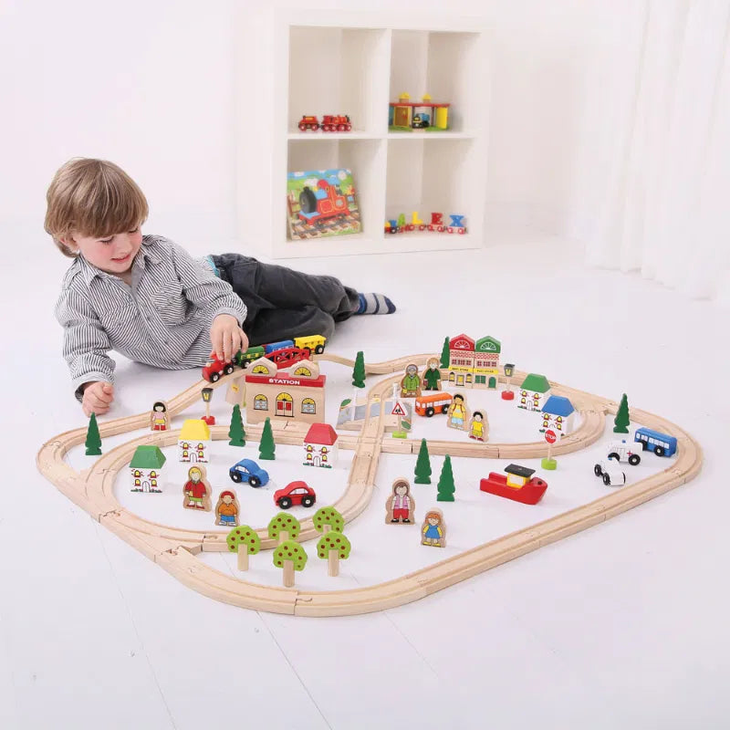 Town and Country Train Set-Bigjigs Rail,Calmer Classrooms,Christmas,Christmas 2025,Gifts For 3-5 Years Old,Gifts for 5-7 Years Old,Teenage & Adult Sensory Gifts,Train-Learning SPACE