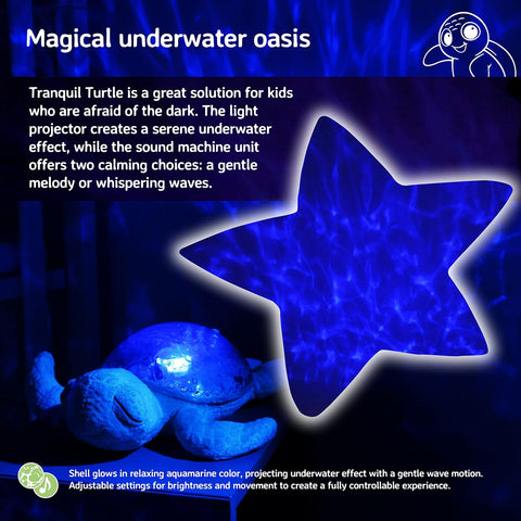 Tranquil Turtle® - Aqua Battery Operated-Night Light, Projector, Sensory Light Up Toys, Sensory Projectors, Sleep Issues-7423-AQ-Learning SPACE