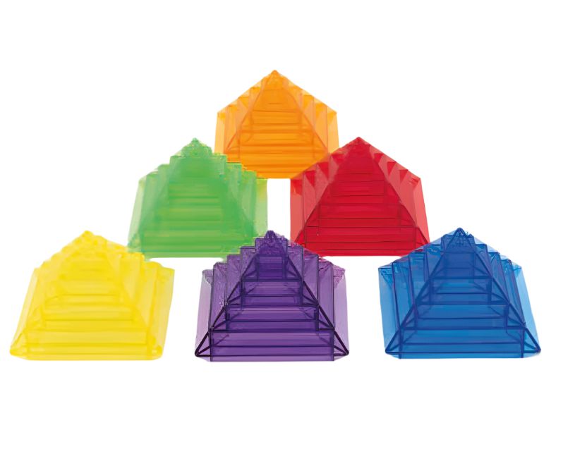 Translucent Colour Pyramid Builder - Pack Of 30, Learning SPACE
