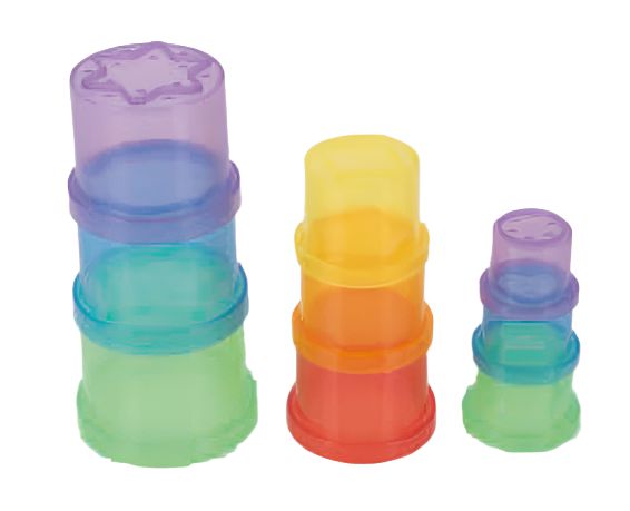 Translucent Colour Stacking Cups - Pack Of 9, Learning SPACE