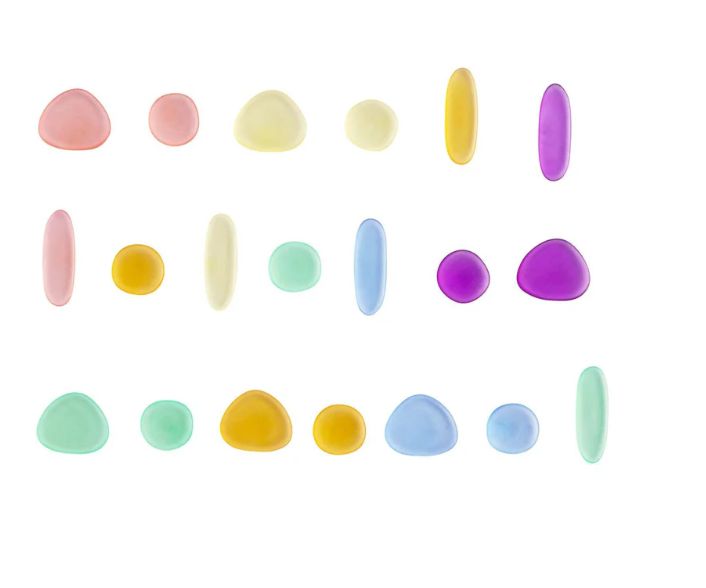 Translucent Junior Rainbow Pebbles® - Pk36, Learning SPACE