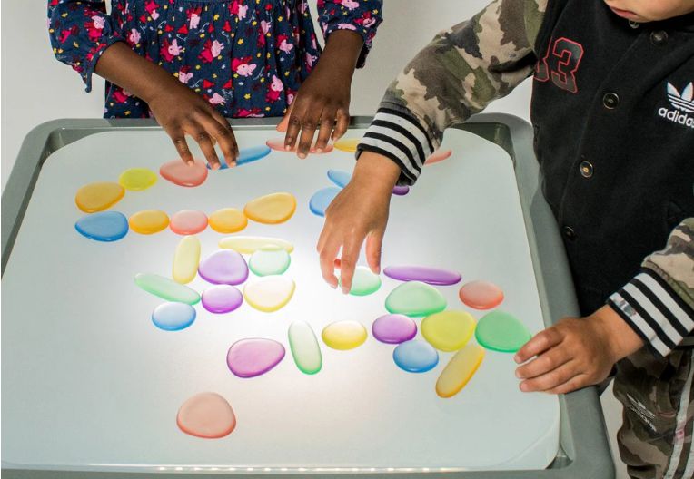 Translucent Junior Rainbow Pebbles® - Pk36, Learning SPACE