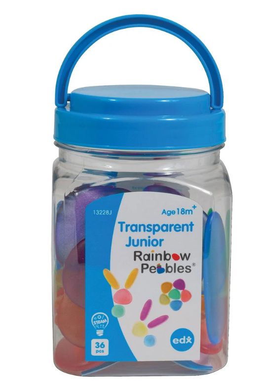Translucent Junior Rainbow Pebbles® - Pk36, Learning SPACE