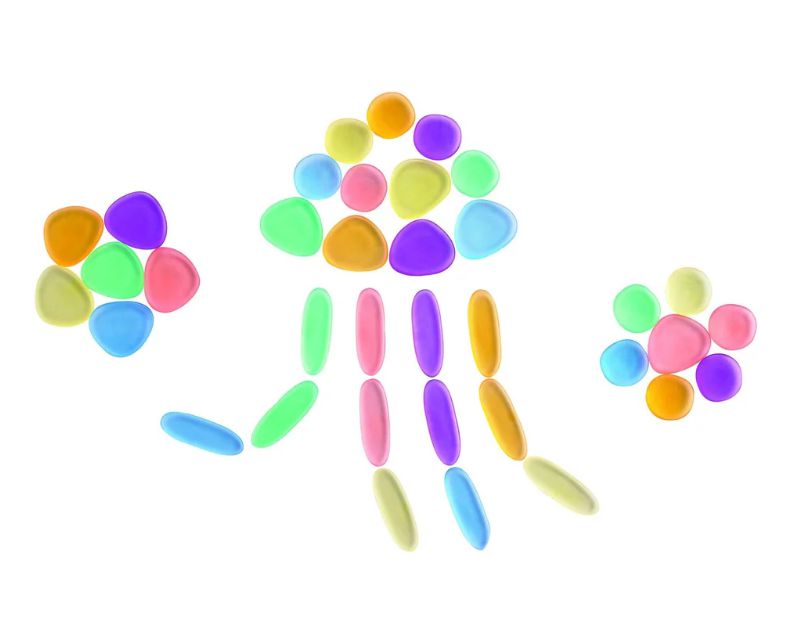 Translucent Junior Rainbow Pebbles® - Pk36, Learning SPACE