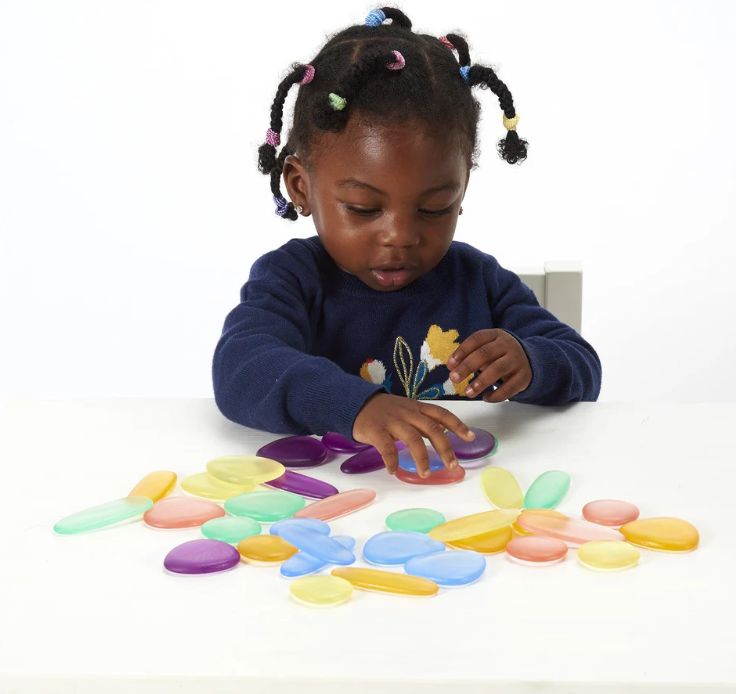 Translucent Junior Rainbow Pebbles® - Pk36, Learning SPACE