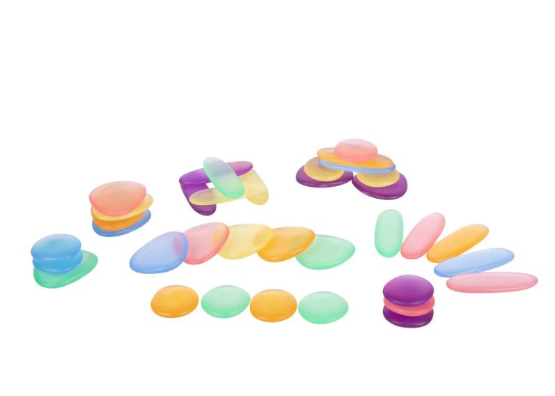 Translucent Junior Rainbow Pebbles® - Pk36, Learning SPACE