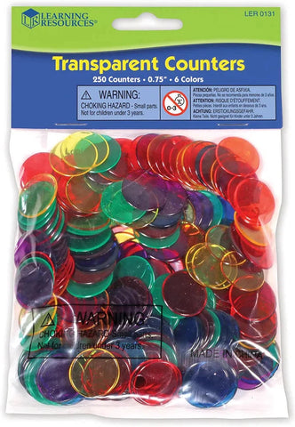 Transparent Counters (Set of 250)-Addition & Subtraction,Counting Numbers & Colour,Learning Resources,Light Box Accessories,Maths,Memory Pattern & Sequencing,Primary Maths,Stock-Learning SPACE