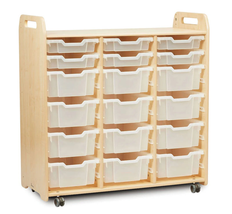 Tray Storage Unit (1080mm Height) With 6 Shallow And 12 Deep Trays, Storage Boxes & Bins Learning SPACE