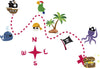 Treasure Map Wall Sticker-Dinosaurs. Castles & Pirates, Sticker, Wall & Ceiling Stickers, Wall Decor-46x31 cm-A17732XS-Learning SPACE