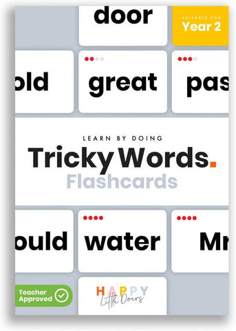 Tricky Words Flashcards - Year 2-Dyslexia,Early Years Books & Posters,Early Years Literacy,Happy Little Doers,Learn Alphabet & Phonics,Primary Literacy-Learning SPACE