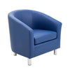 Tub Armchair with Metal Feet-Dropship,Full Size Seating,Furniture,Seating,Sensory Room Furniture,Sofa,Wellbeing Furniture-Dark Blue PU-OF2201BML-Learning SPACE