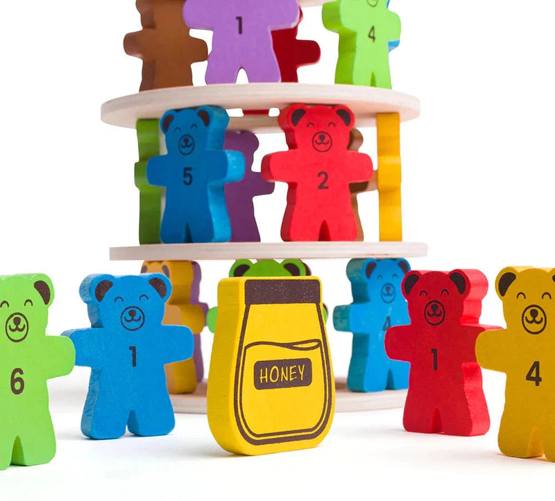 Tumbling Teddies - Wooden Bear Stacking Game, Learning SPACE