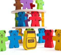 Tumbling Teddies - Wooden Bear Stacking Game, Learning SPACE
