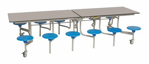 Twelve Seat Rectangular Mobile Folding Table - Suitable for age group 11 years to adult-Dining Furniture,Dining Tables,Folding Table,Furniture,Mobile Tables-Dove-Blue-9SRL101229-DV-BL-Learning SPACE