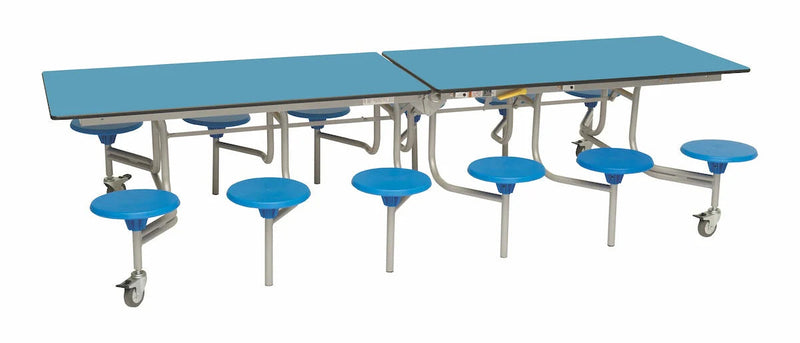 Twelve Seat Rectangular Mobile Folding Table - Suitable for age group 7 – 11 years, Azure Blue Learning SPACE