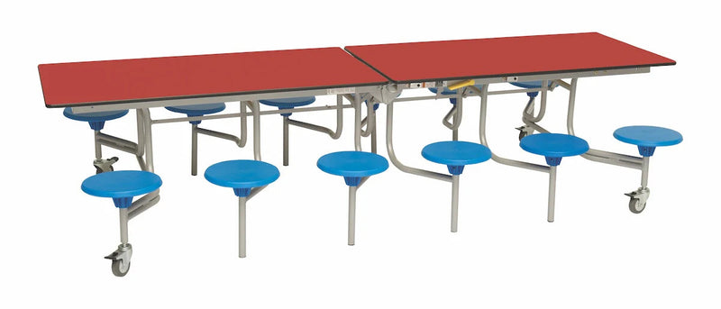 Twelve Seat Rectangular Mobile Folding Table - Suitable for age group 7 – 11 years, Red Blue Learning SPACE