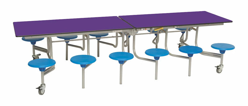 Twelve Seat Rectangular Mobile Folding Table - Suitable for age group 7 – 11 years, Purple Blue Learning SPACE