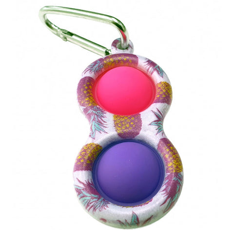 Twin Bubble Push Popping Keychain-ADD/ADHD,Calmer Classrooms,Calming & Anxiety,Cause & Effect Toys,Fidget,Games & Toys,Helps With,Neuro Diversity,Push Popper,Stocking Stuffers,Stress Relief,Toys for Anxiety-Learning SPACE