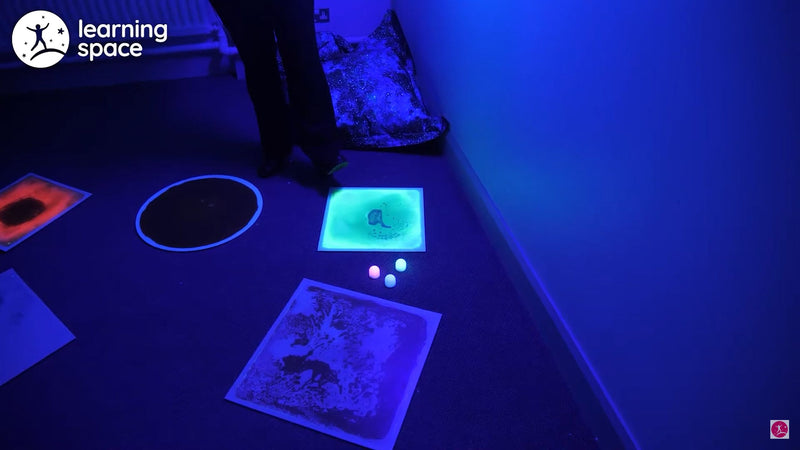 UV Sensory Liquid Floor Tiles (40x40cm) - Set of 4, Learning SPACE