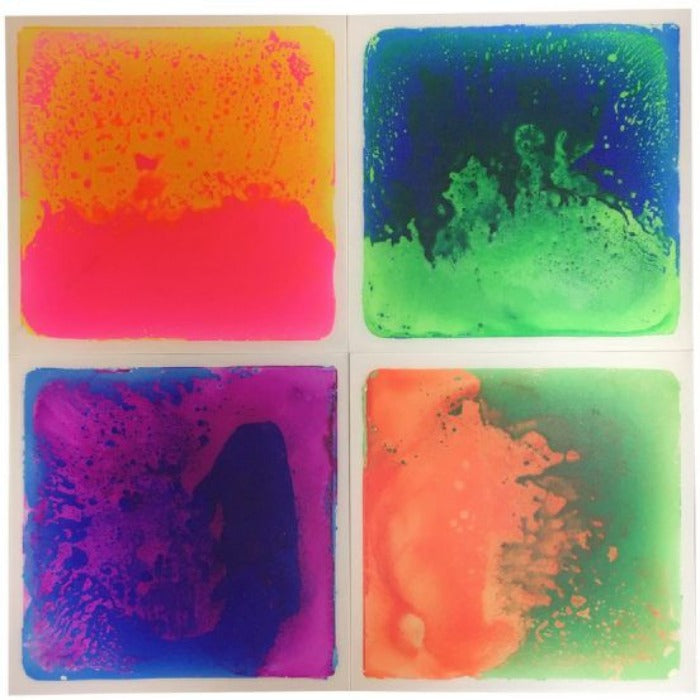 UV Sensory Liquid Floor Tiles (40x40cm) - Set of 4-AllSensory, Chill Out Area, Helps With, Lumina, Sensory Floor Tiles, Sensory Flooring, Sensory Processing Disorder, Sensory Seeking, Stock, UV Reactive, Visual Sensory Toys-Learning SPACE