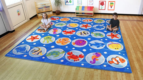 Under the Sea™ Large Square Placement 3mx3m Carpet-Kit For Kids, Mats & Rugs, Placement Carpets, Rugs, Square, Underwater Sensory Room, Wellbeing Furniture, World & Nature-Learning SPACE