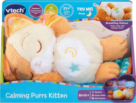 VTech Calming Purrs Kitten-Baby Musical Toys,Baby Sensory Toys,Baby Soft Toys,Calming & Anxiety,Calming and Relaxation,Comfort Toys,Games & Toys,Music,Sensory Light Up Toys,Visual Sensory Toys,VTech-Learning SPACE