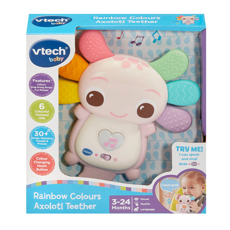 VTech Rainbow Colours Musical Axolotl Teether, Learning SPACE
