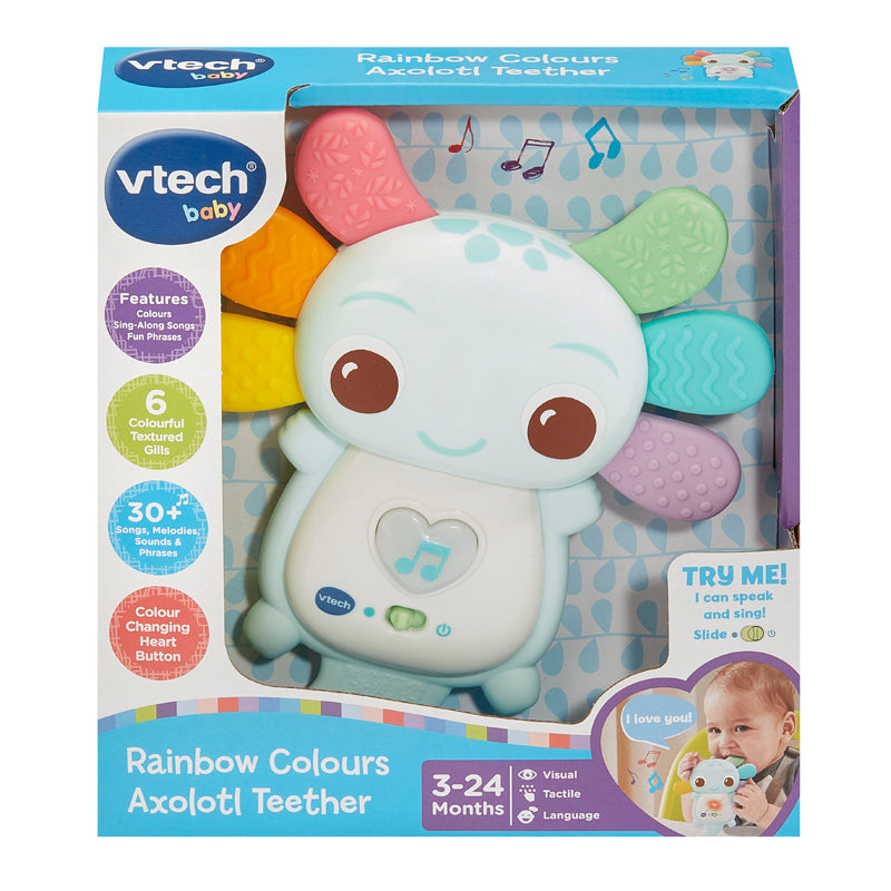 VTech Rainbow Colours Musical Axolotl Teether, Learning SPACE