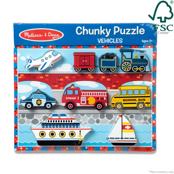 Vehicles Chunky Puzzle - 9 Pieces, Learning SPACE