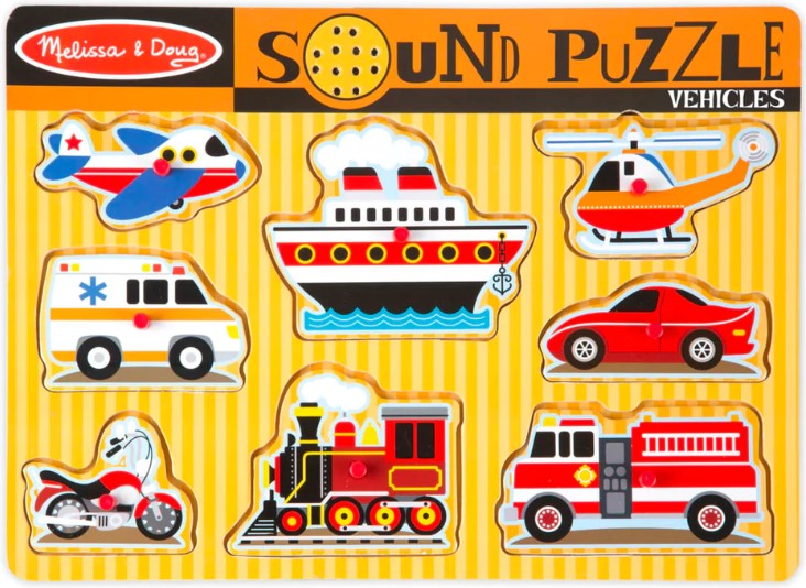 Vehicles Sound Puzzle - 8 Pieces, Learning SPACE