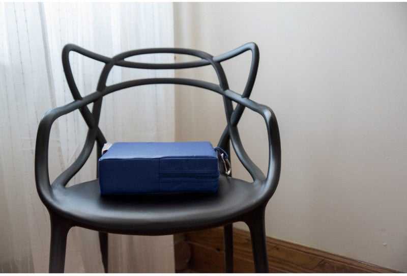 Vibrating Blue Square Pillow Cushion, Learning SPACE