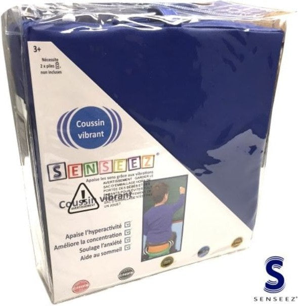 Vibrating Blue Square Pillow Cushion, Learning SPACE