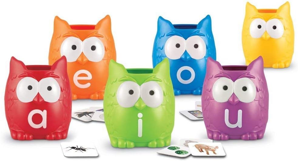 Vowel Owls™ Sorting Set-Early Years Literacy,Games & Toys,Learn Alphabet & Phonics,Learning Resources,Literacy,Literacy Toys-Learning SPACE