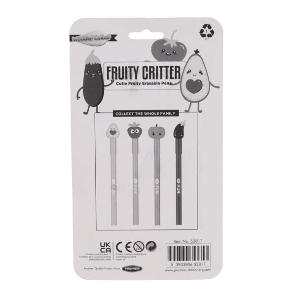 Fruity Critter 4 Pack Erasable Pens