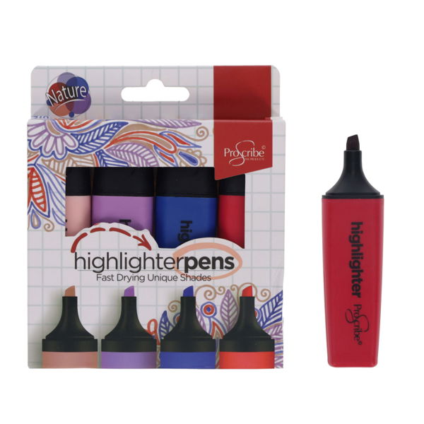 Proscribe Pack of 4 Highlighter Pens