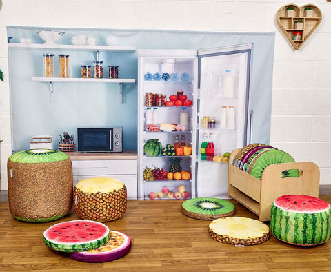 Wall Hanging Kitchen Backdrop-Classroom Displays, Furniture, Kitchens & Shops & School, Play Kitchen, Wall Decor, Willowbrook-DP10041-Learning SPACE