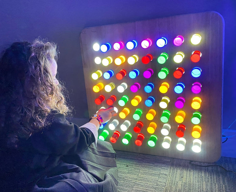 Wall Hanging Sensory Light Panel with Acrylic Rods, Learning SPACE