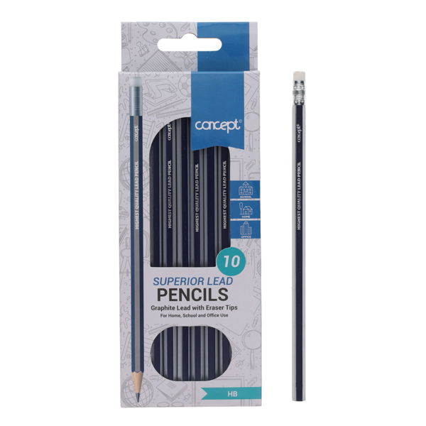 Wallet of 10 HB Rubber Tipped Pencils by Proscribe, Learning SPACE