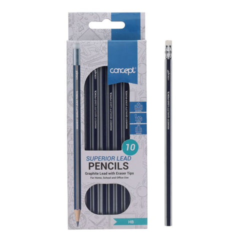 Wallet of 10 HB Rubber Tipped Pencils by Proscribe-Pens & Pencils,Stationery-Learning SPACE